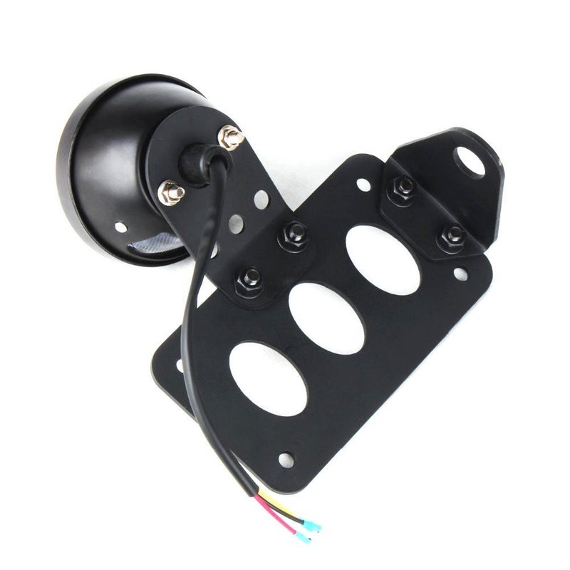 PACASK Red Motorcycle Tail Light Side Mount Vertical License Plate Bracket for Yamaha, Suzuki, Kawasaki etc. - Image 2